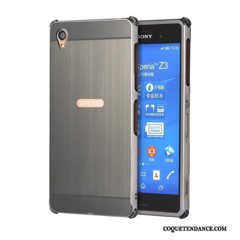 Sony Xperia Z3+ Coque Or Border Métal Protection Étui