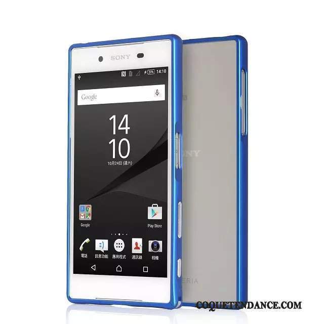 Sony Xperia Z5 Coque Border Métal De Téléphone Étui Bleu