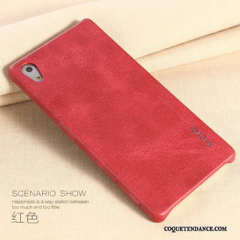 Sony Xperia Z5 Coque Très Mince Étui En Cuir Protection Incassable Rouge