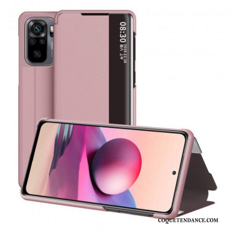 View Cover Xiaomi Redmi Note 10/10S/Poco M5s Simili Cuir Premium