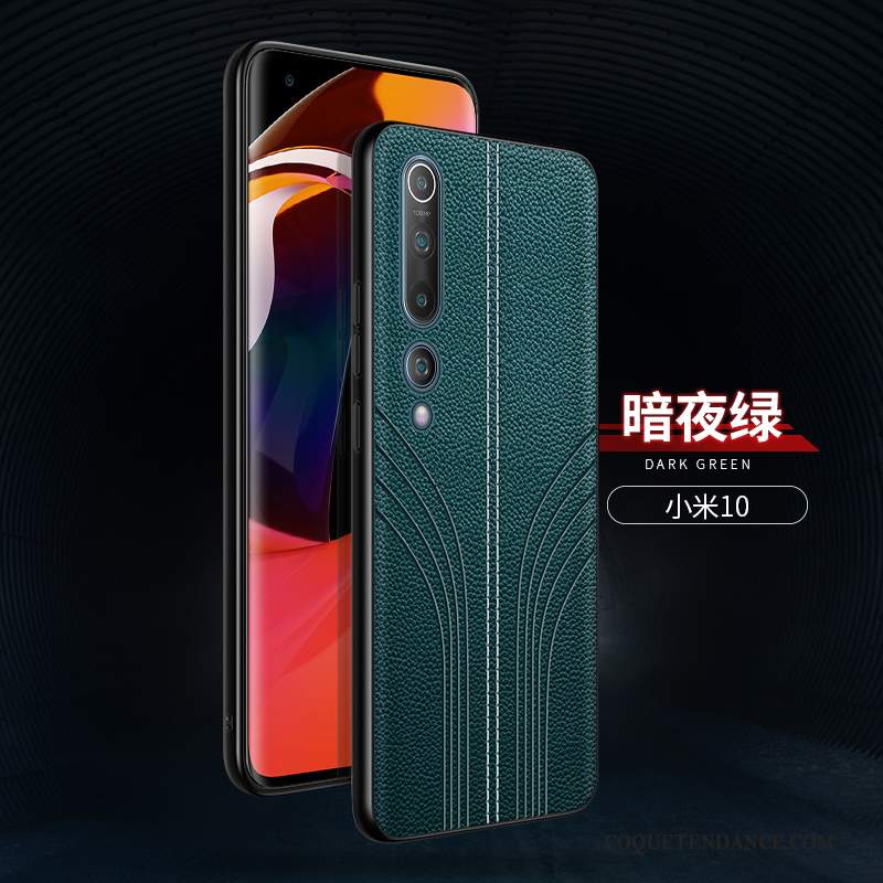 Xiaomi Mi 10 Coque Personnalité Luxe Étui En Cuir Silicone Marque De Tendance