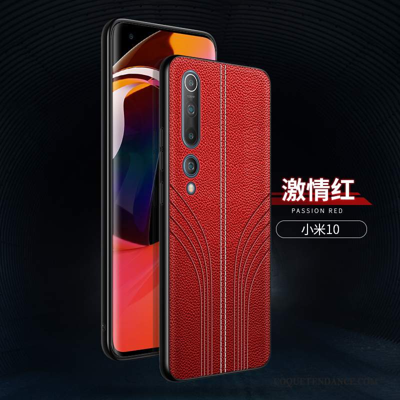 Xiaomi Mi 10 Coque Personnalité Luxe Étui En Cuir Silicone Marque De Tendance