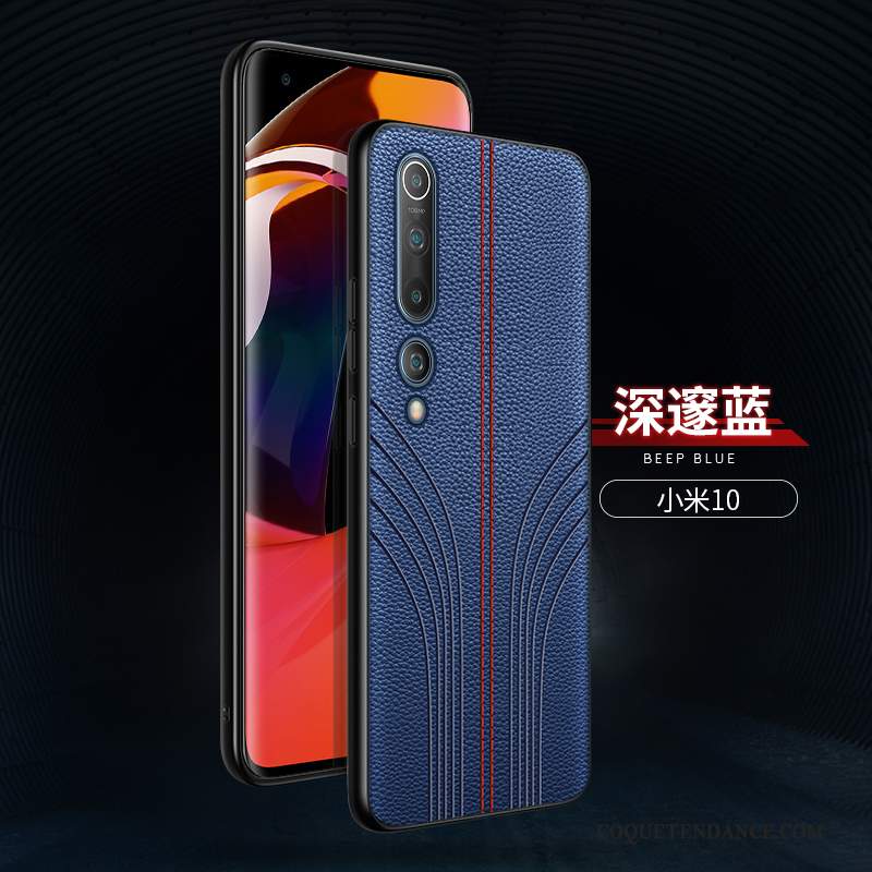 Xiaomi Mi 10 Coque Personnalité Luxe Étui En Cuir Silicone Marque De Tendance