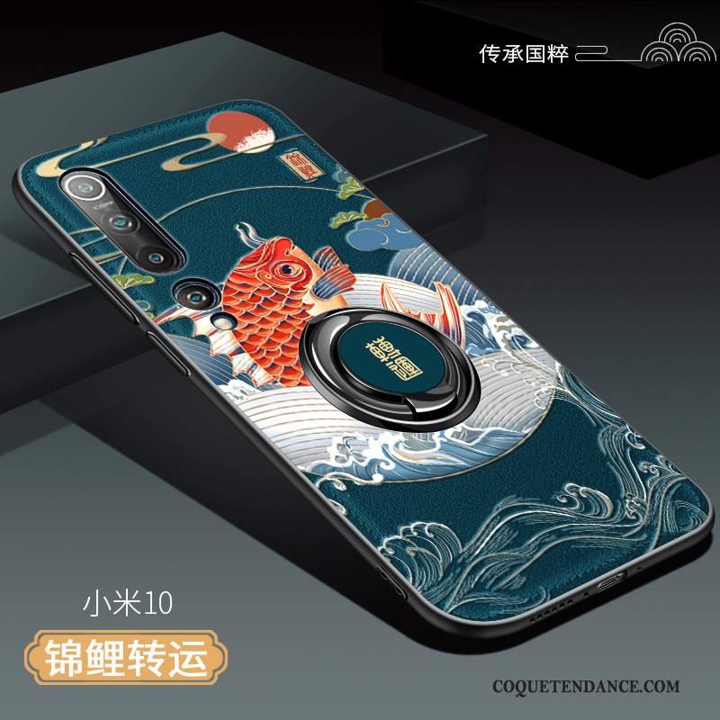 Xiaomi Mi 10 Coque Protection Support Délavé En Daim Étui De Téléphone