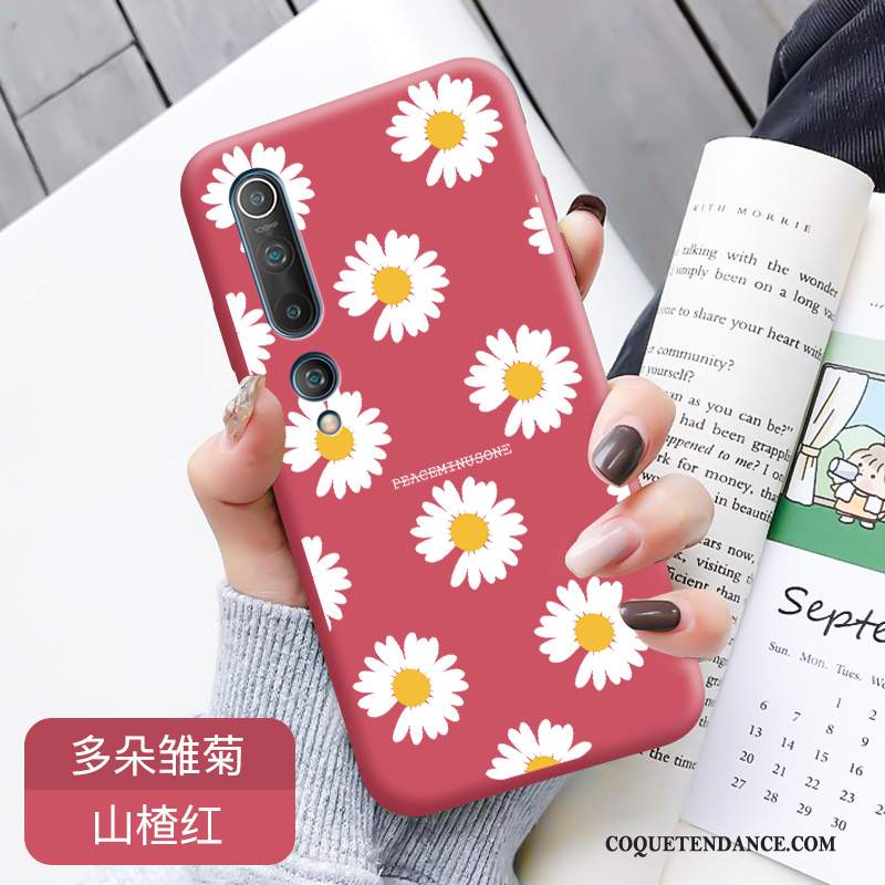 Xiaomi Mi 10 Coque Rouge Fluide Doux Créatif Amoureux Silicone