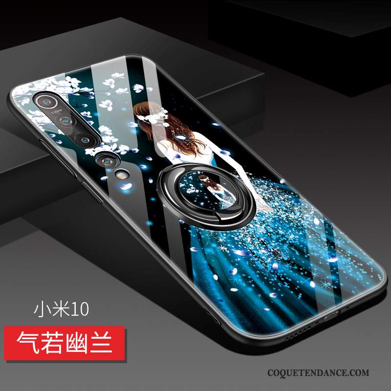 Xiaomi Mi 10 Coque Tout Compris Petit Gaufrage Magnétisme Anneau