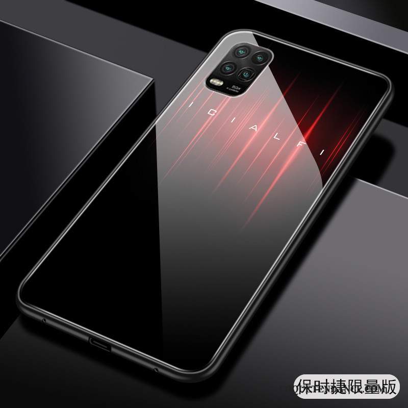 Xiaomi Mi 10 Lite Coque Délavé En Daim Rouge Personnalisé Personnalité Verre