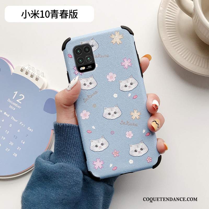 Xiaomi Mi 10 Lite Coque Personnalité Dessin Animé Jeunesse Chat Charmant