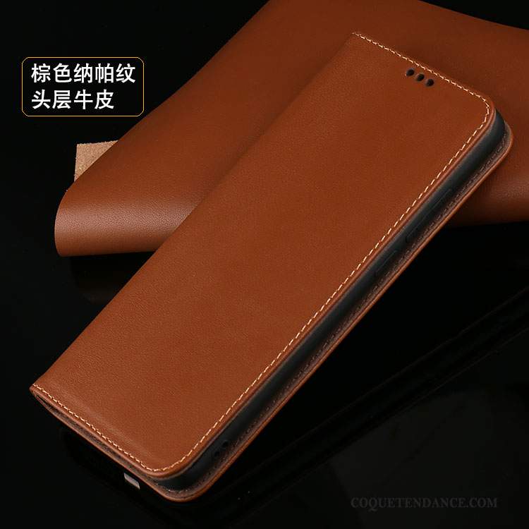 Xiaomi Mi 10 Pro Coque Incassable Cuir Véritable Petit Housse Protection