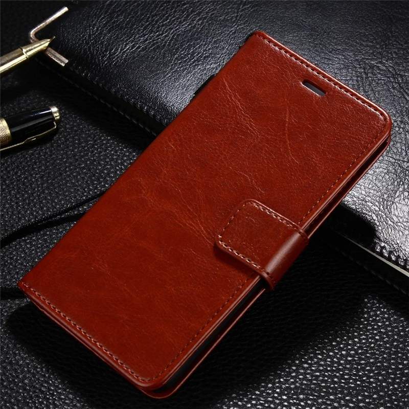 Xiaomi Mi 10 Pro Coque Or Clamshell Incassable Étui En Cuir Rouge