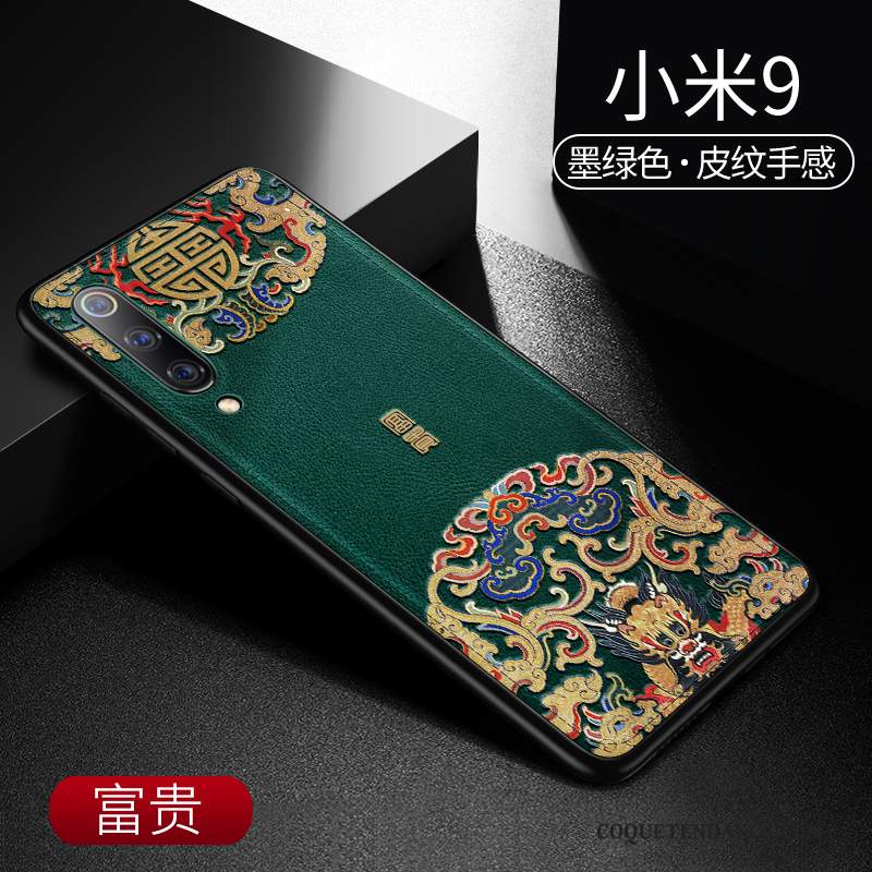 Xiaomi Mi 9 Coque Style Chinois Créatif Cuir Modèle Fleurie
