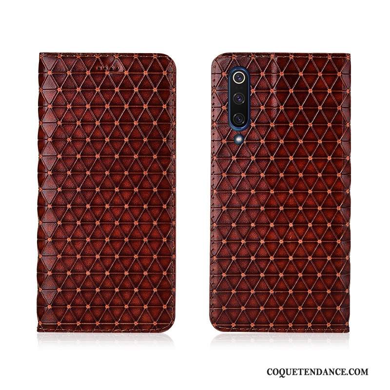 Xiaomi Mi 9 Se Coque Protection Plaid Cuir Véritable Nouveau Modèle