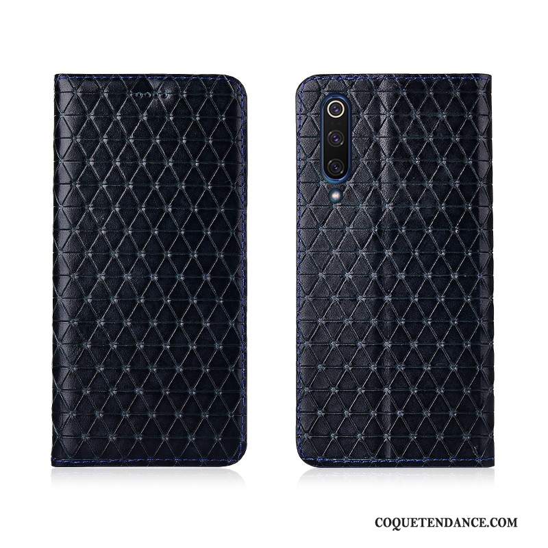 Xiaomi Mi 9 Se Coque Protection Plaid Cuir Véritable Nouveau Modèle