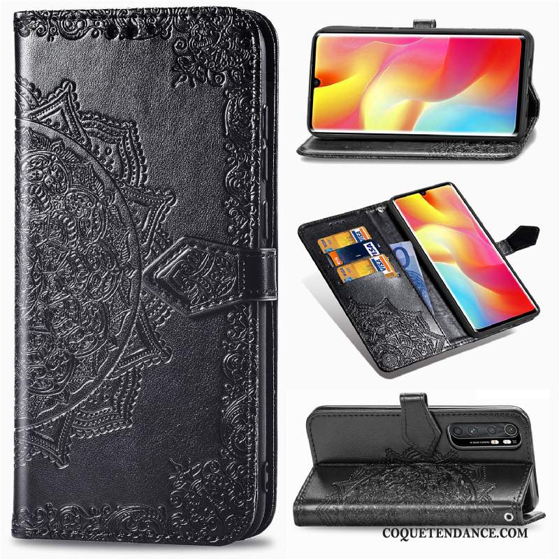 Xiaomi Mi Note 10 Lite Coque Étui En Cuir Tout Compris Noir Incassable Clamshell