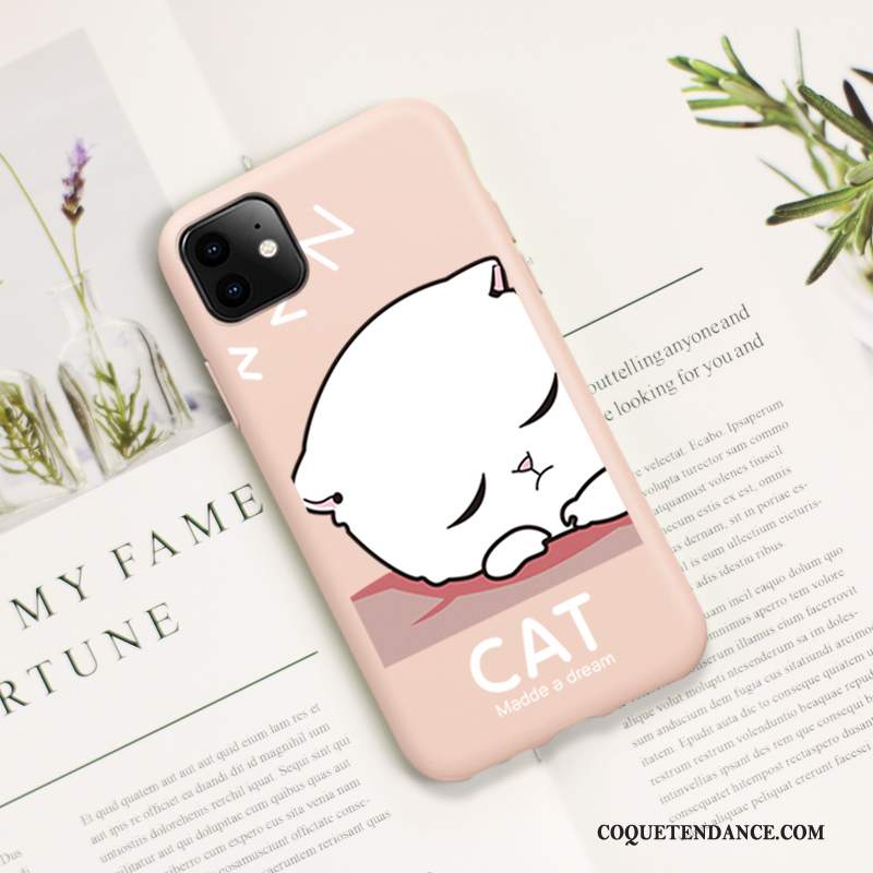 iPhone 11 Coque Charmant Silicone Super Mignon Chat Bleu