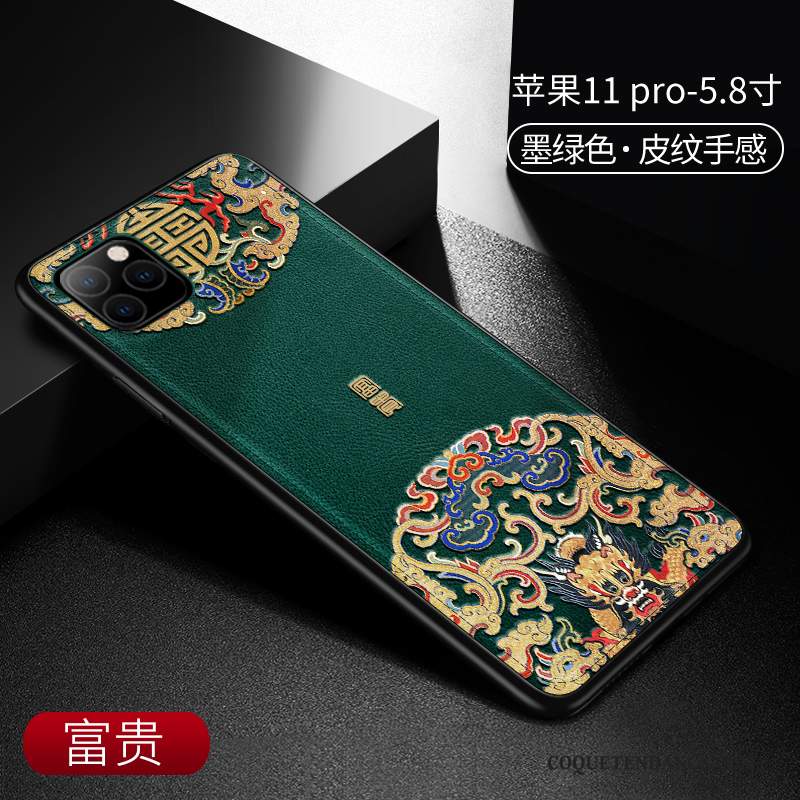 iPhone 11 Pro Coque Créatif Nouveau Style Chinois Tout Compris Cuir