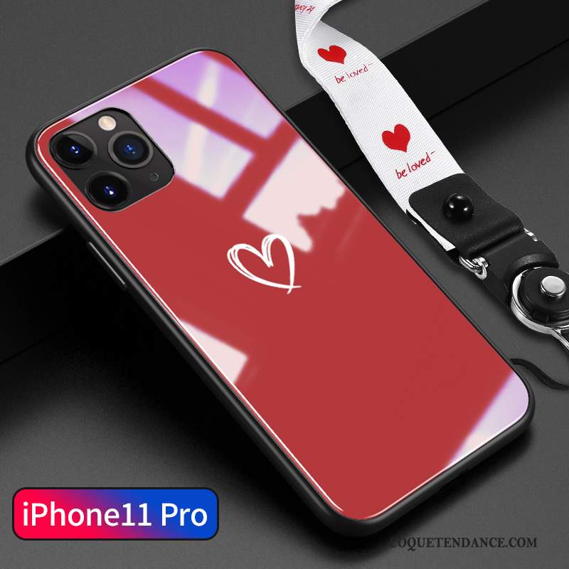 iPhone 11 Pro Coque Dessin Animé De Téléphone Amour Souriant Noir