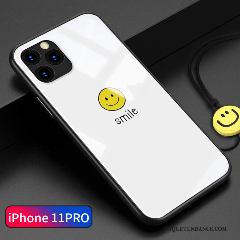 iPhone 11 Pro Coque Dessin Animé De Téléphone Amour Souriant Noir
