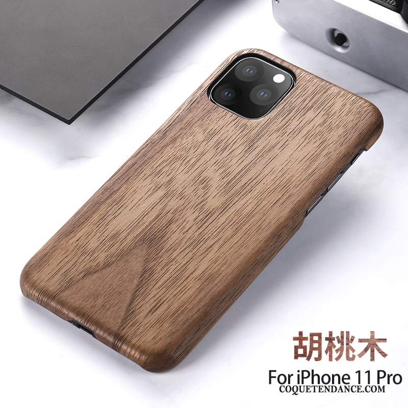 iPhone 11 Pro Coque En Bois Nouveau Noir Protection Bois Massif