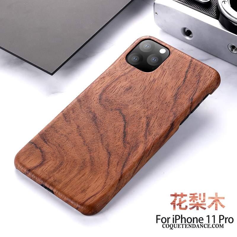 iPhone 11 Pro Coque En Bois Nouveau Noir Protection Bois Massif