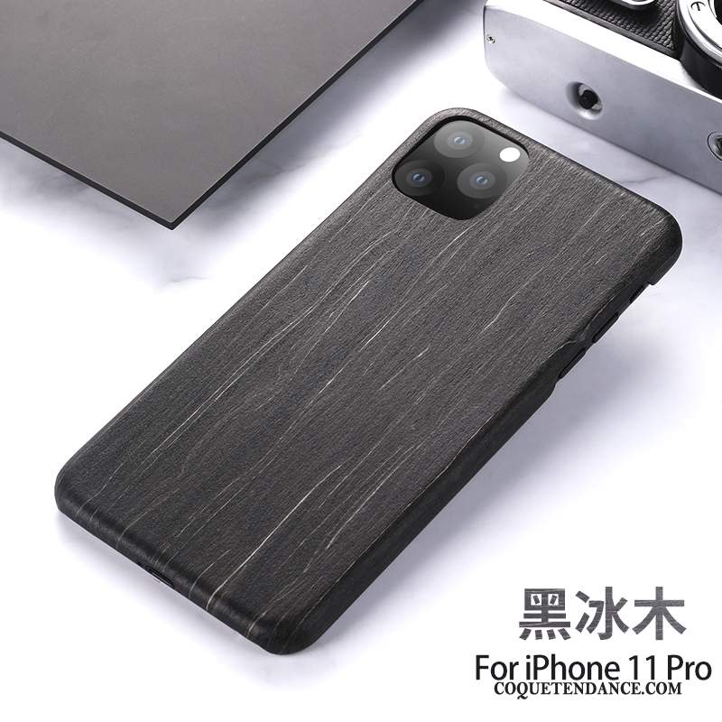 iPhone 11 Pro Coque En Bois Nouveau Noir Protection Bois Massif