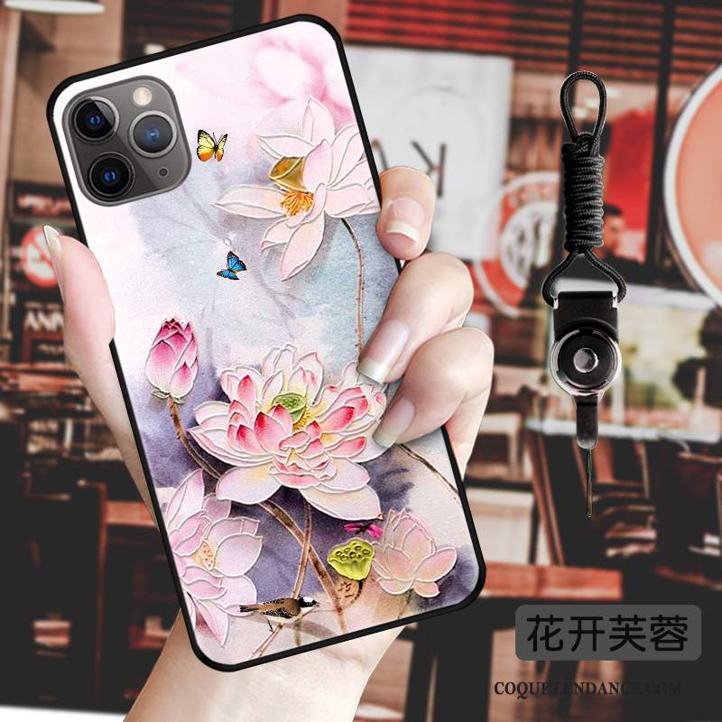 iPhone 11 Pro Coque Fleur Étui Gaufrage Protection