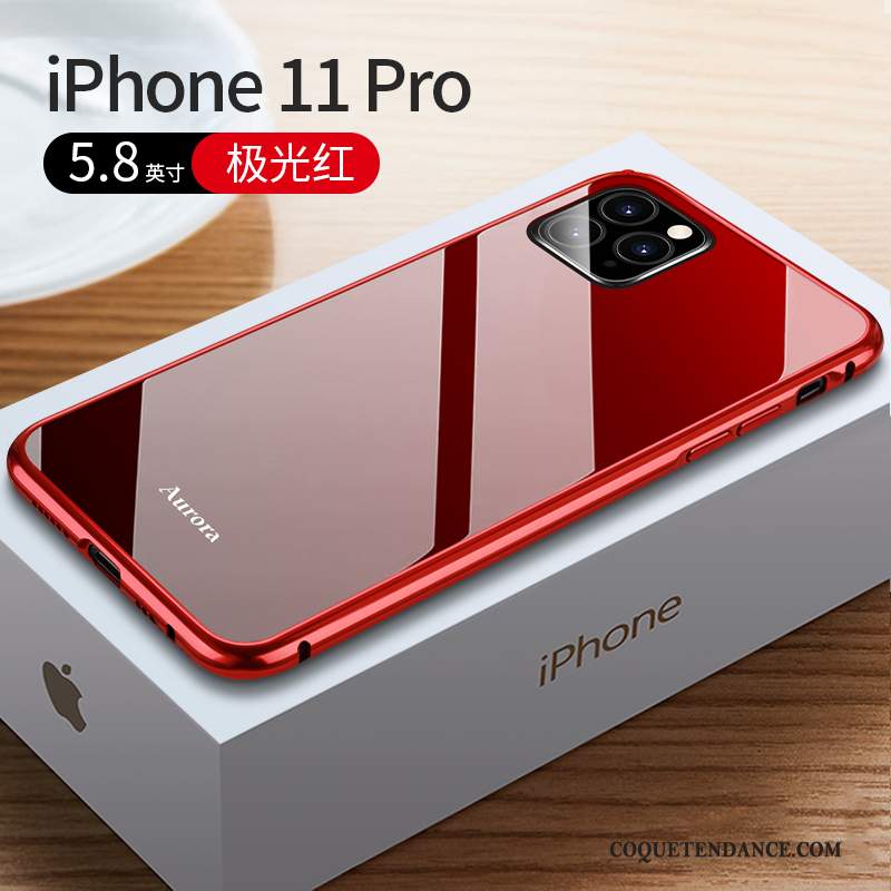 iPhone 11 Pro Coque Net Rouge Étui Luxe Protection Border