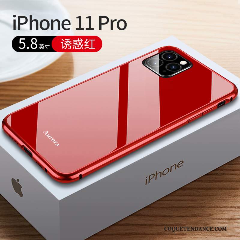iPhone 11 Pro Coque Net Rouge Étui Luxe Protection Border