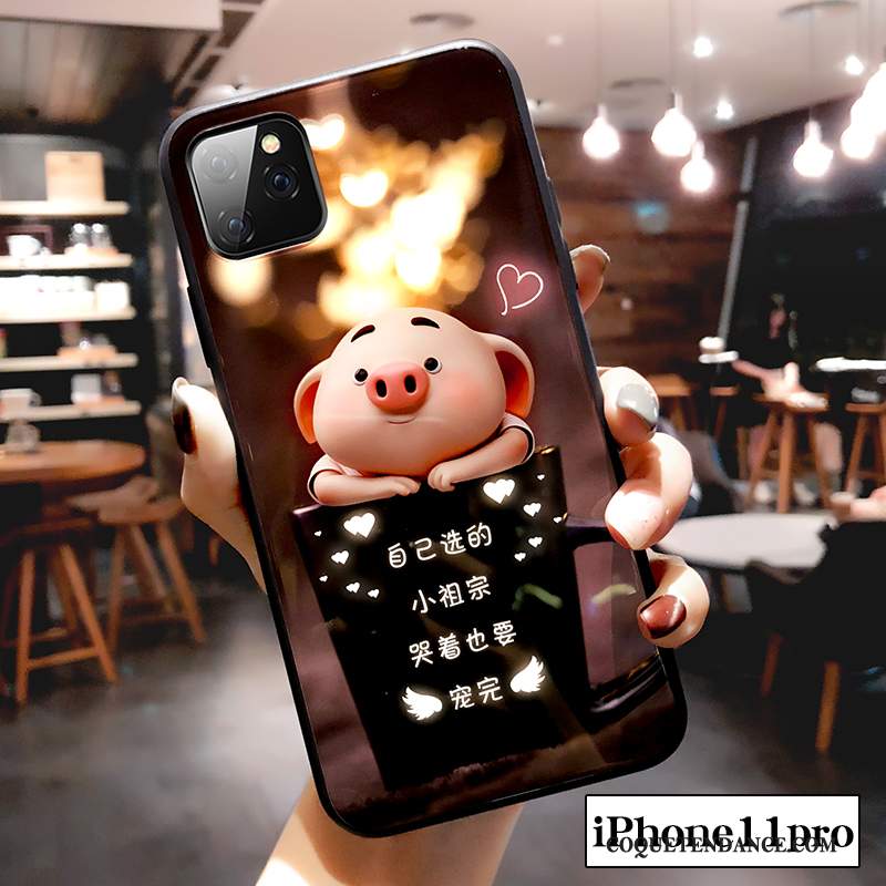iPhone 11 Pro Coque Noir Incassable Créatif Charmant Marque De Tendance