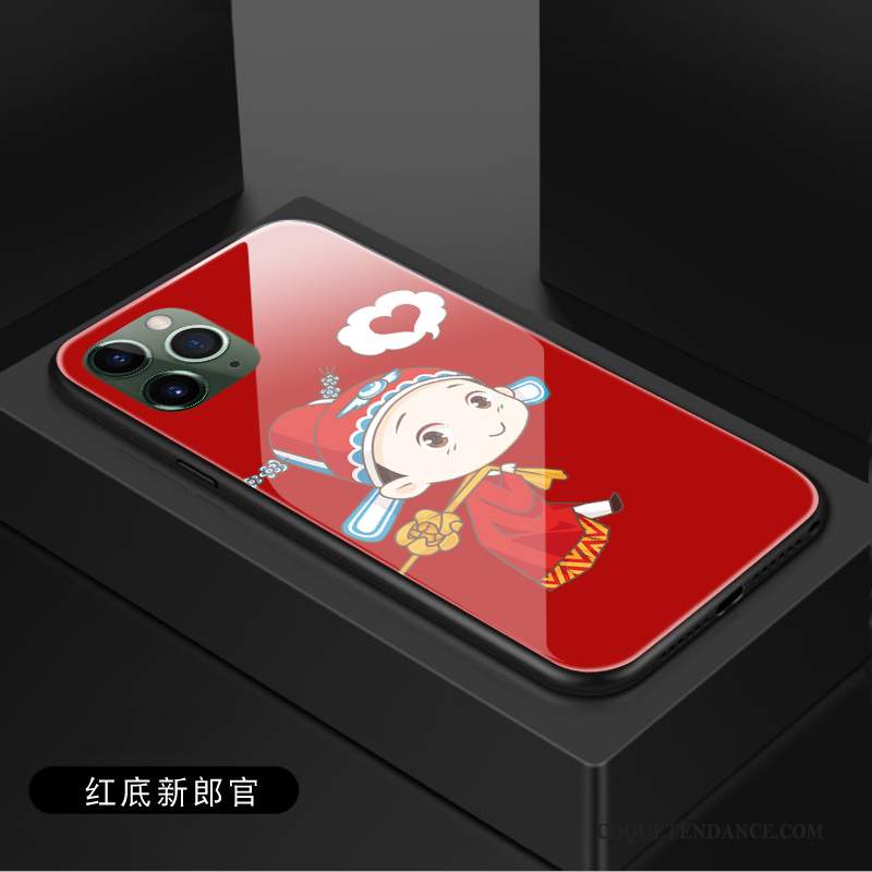 iPhone 11 Pro Coque Nouveau Verre Trempé Style Chinois Grand Rouge