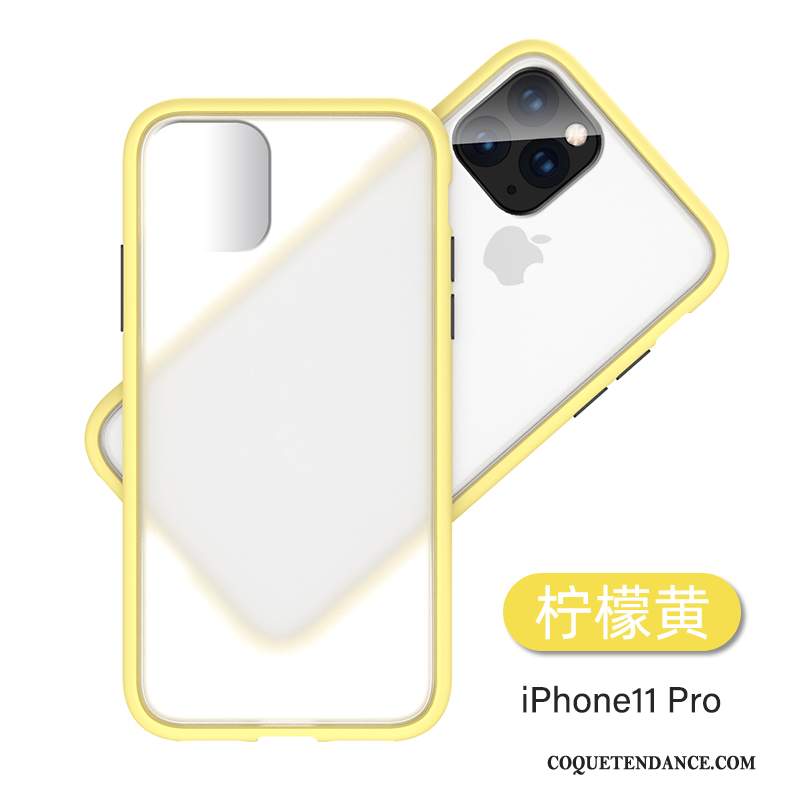 iPhone 11 Pro Coque Transparent Luxe Très Mince Délavé En Daim Étui