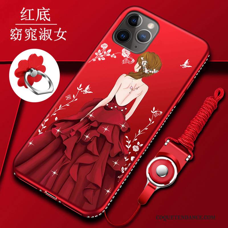 iPhone 11 Pro Coque Étui Tout Compris Silicone Incassable Rouge