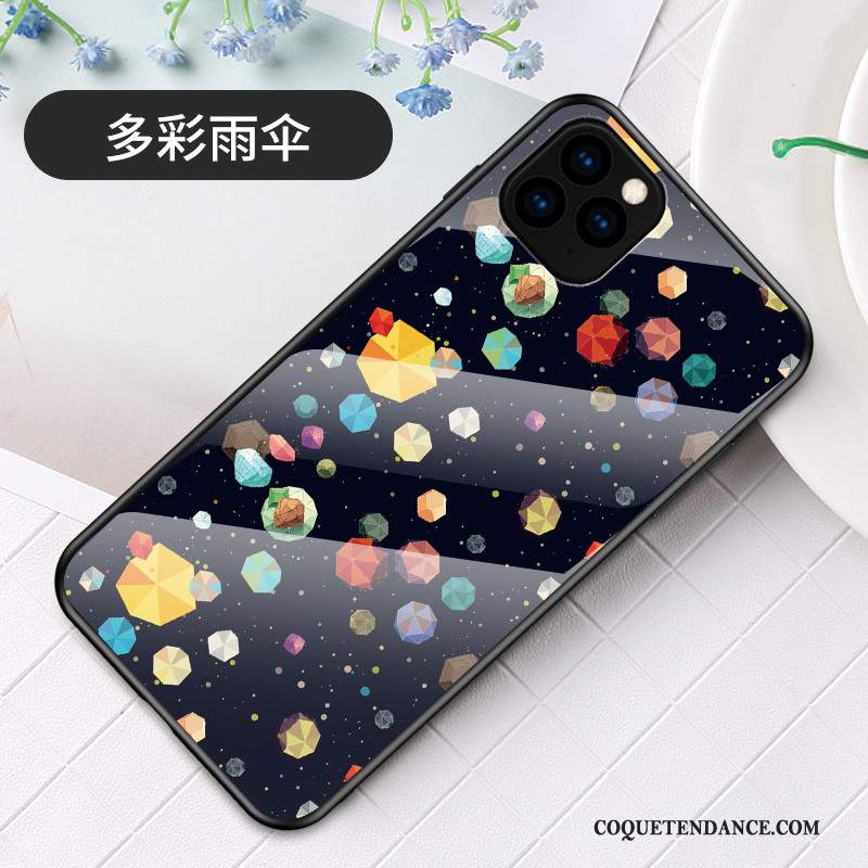 iPhone 11 Pro Max Coque Fluide Doux Personnalité Miroir Verre Ciel Étoilé