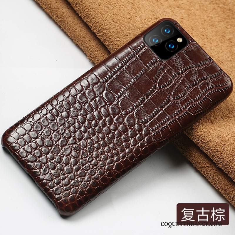 iPhone 11 Pro Max Coque Nouveau Protection Étui En Cuir Cuir Véritable