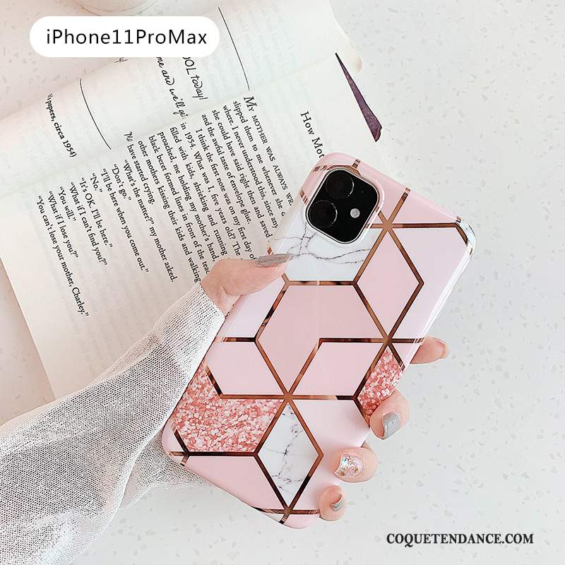 iPhone 11 Pro Max Coque Rose Frais De Téléphone Personnalité Fluide Doux