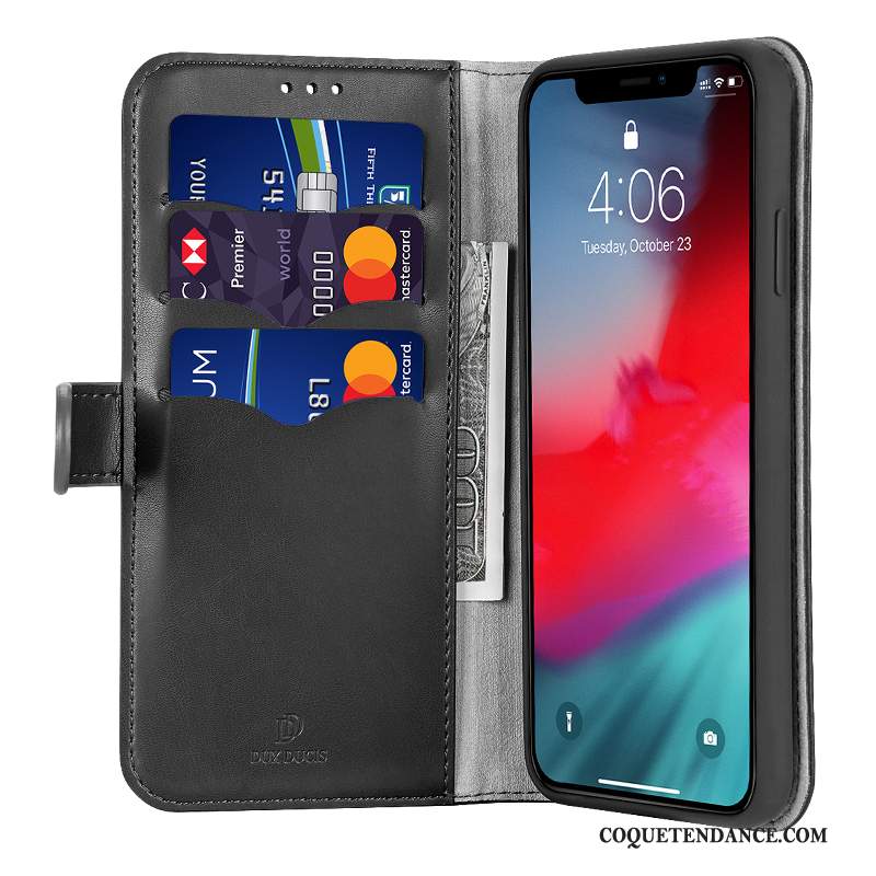 iPhone 11 Pro Max Coque Étui En Cuir Business Noir Protection Nouveau