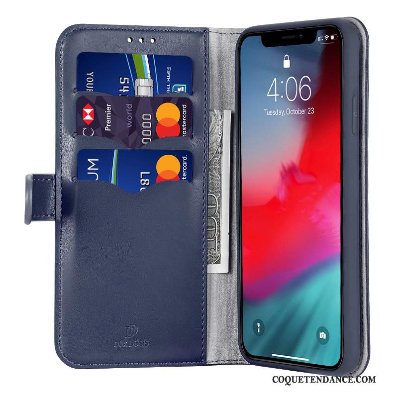 iPhone 11 Pro Max Coque Étui En Cuir Business Noir Protection Nouveau