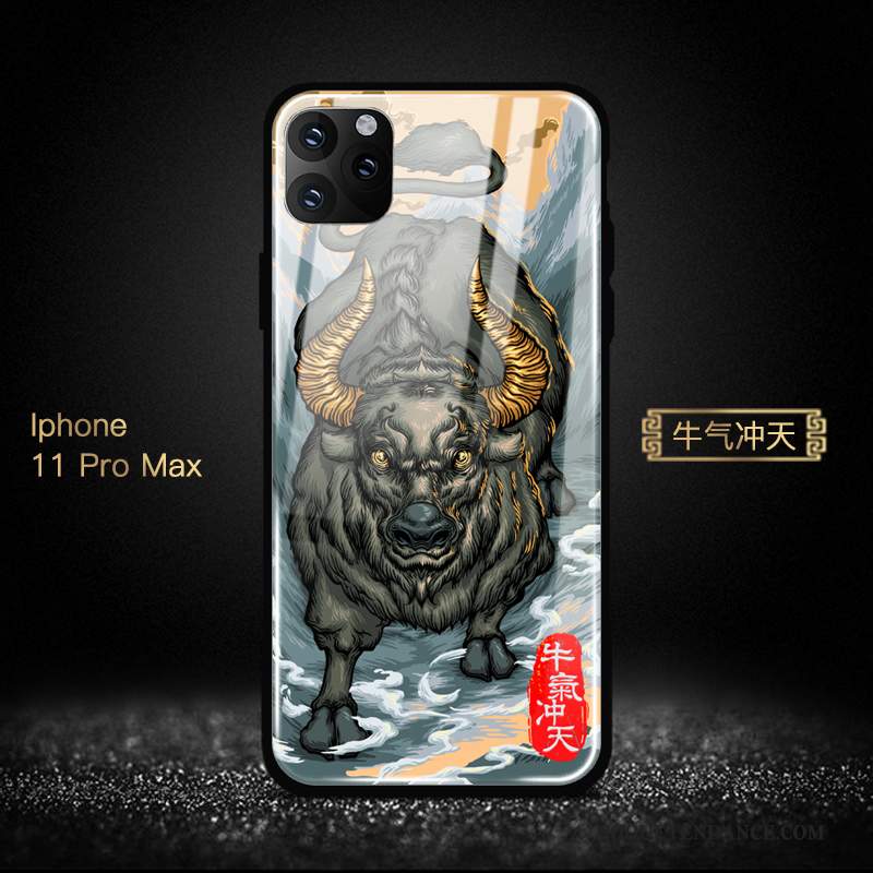 iPhone 11 Pro Max Coque Étui Miroir Nouveau Protection Bleu