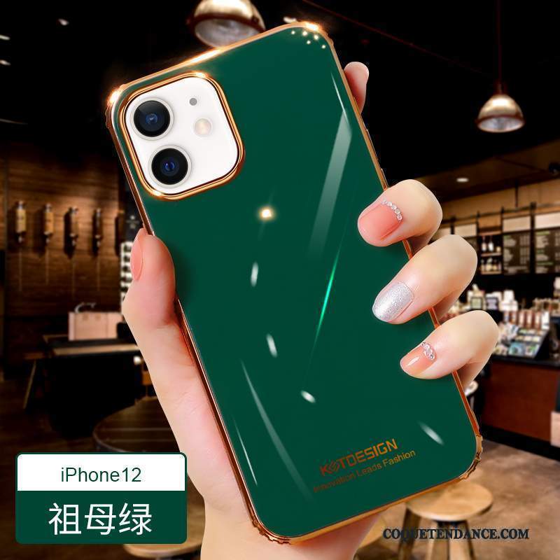 iPhone 12 Coque Vert Étui Très Mince Incassable Protection