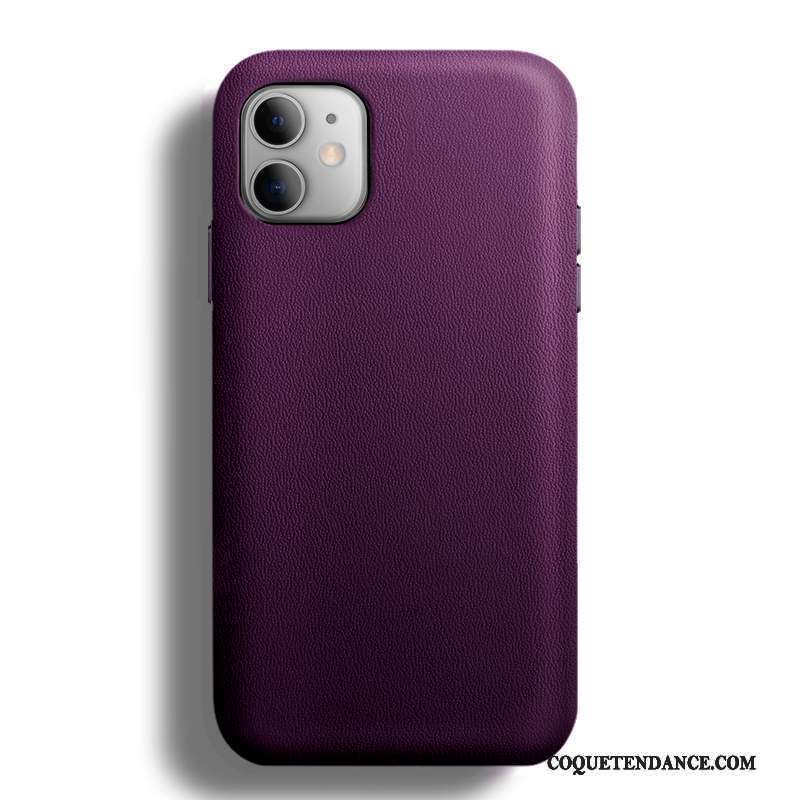 iPhone 12 Mini Coque Cuir Violet Protection Tendance Net Rouge