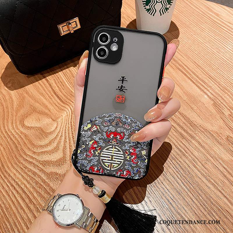 iPhone 12 Mini Coque De Téléphone Simple Créatif Délavé En Daim Style Chinois