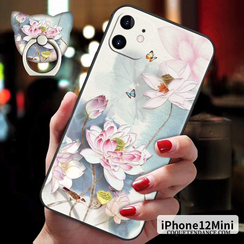 iPhone 12 Mini Coque Nouveau Tout Compris Style Chinois Gaufrage