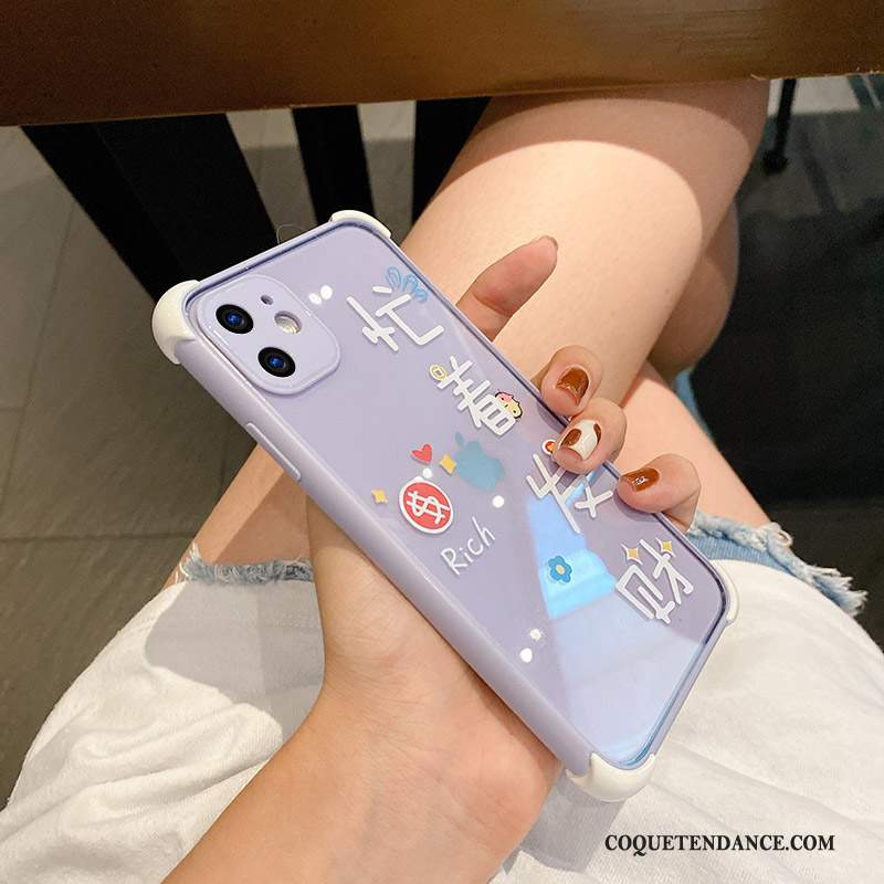 iPhone 12 Mini Coque Style Chinois Violet Transparent Nouveau De Téléphone