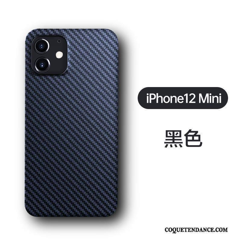 iPhone 12 Mini Coque Tout Compris Personnalité Incassable Délavé En Daim Noir