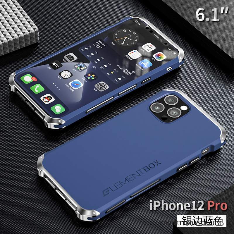 iPhone 12 Pro Coque Protection Bleu Métal Incassable