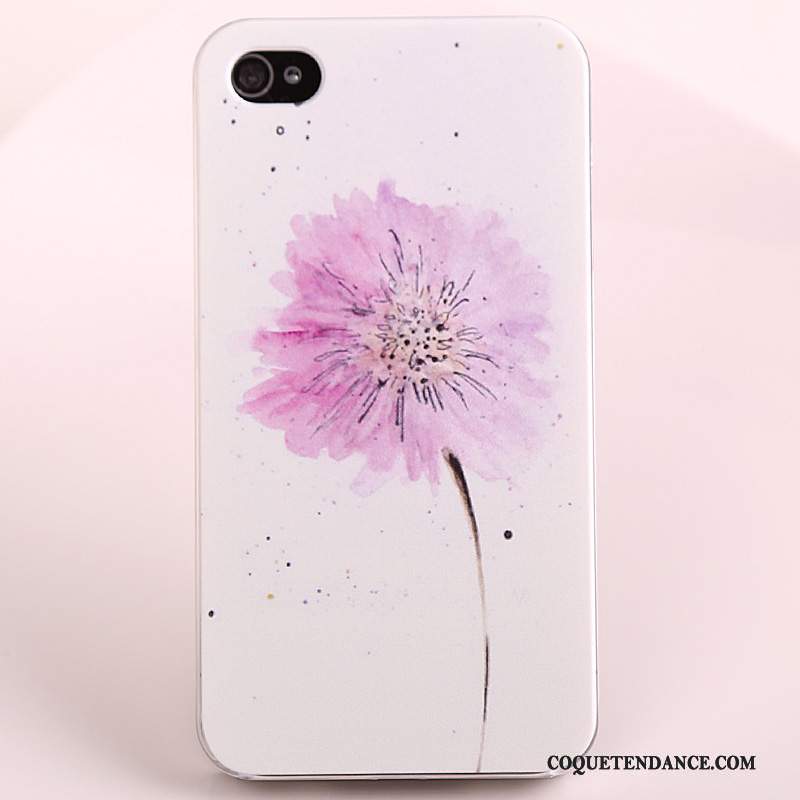 iPhone 4/4s Coque Simple Blanc Étui Rose