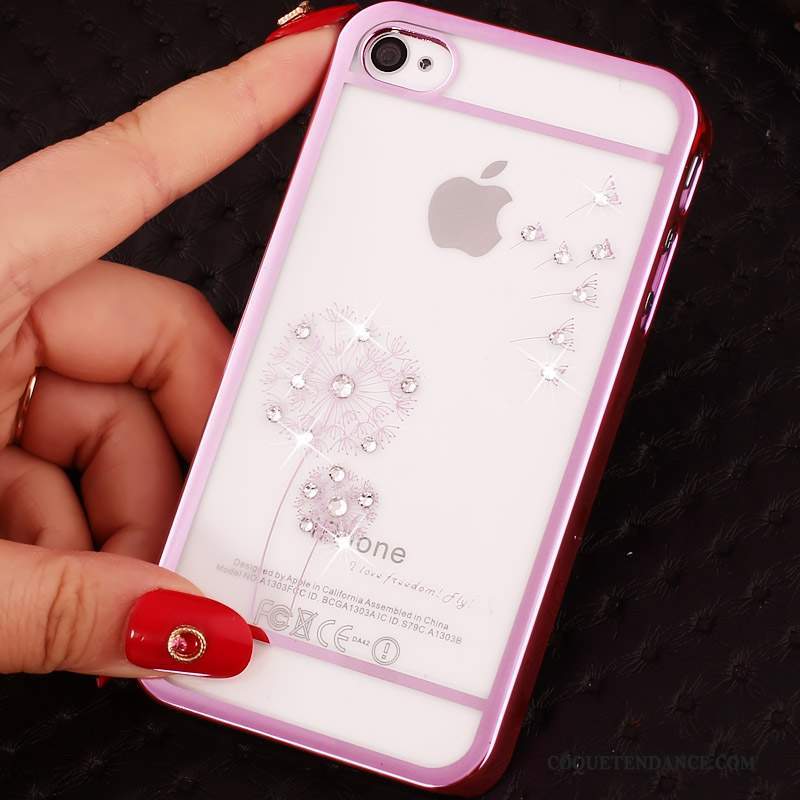 iPhone 4/4s Coque Violet Incruster Strass De Téléphone Difficile Protection