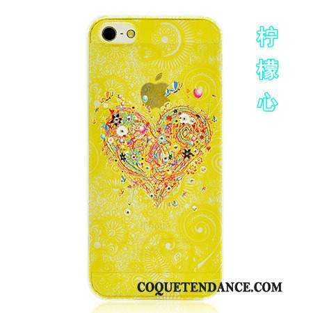 iPhone 5/5s Coque Bleu Étui Protection Accessoires Jaune