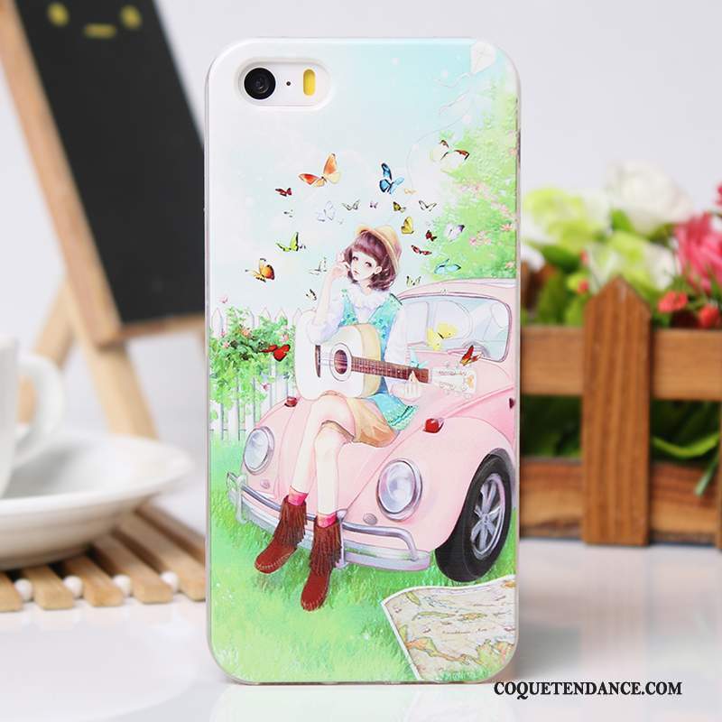 iPhone 5/5s Coque Gaufrage Étui Silicone Rose Fluide Doux