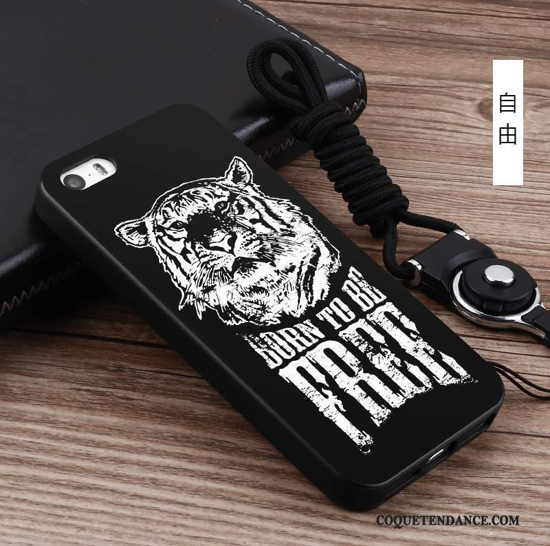 iPhone 5/5s Coque Personnalité Incassable Art Noir Créatif